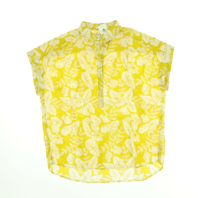 Marc O'Polo sárga/fehér rövid ujjú blúz