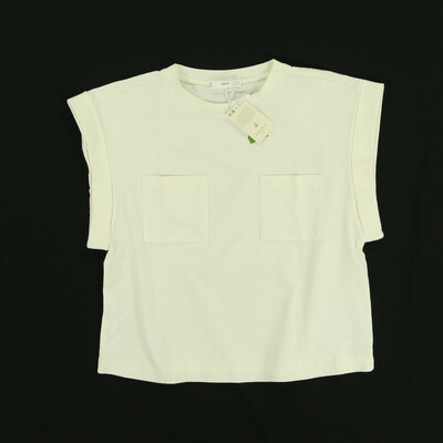 Mango tört fehér rövid ujjú felső