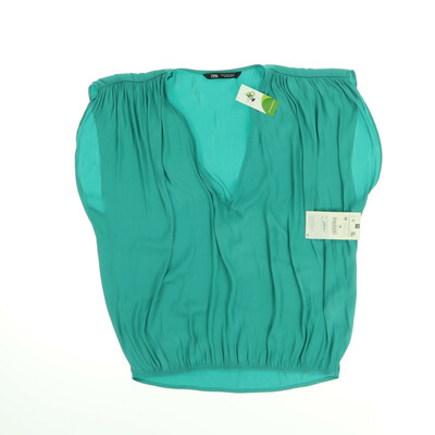 Zara zöld rövid ujjú blúz