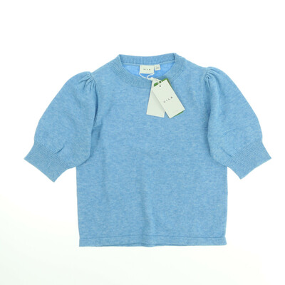 VILA kék finomkötött rövid ujjú felső