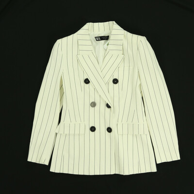 Zara fehér/fekete csíkos blézer