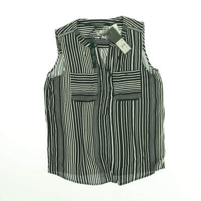 Street One zöld/fehér ujjatlan blúz