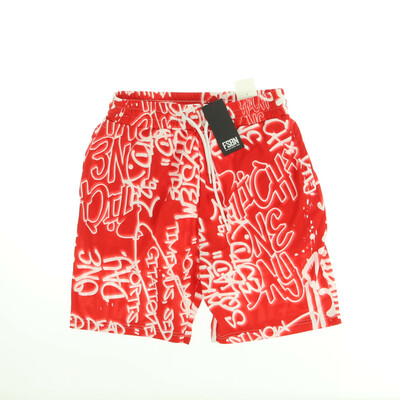 Fishbone piros/fehér rövid nadrág