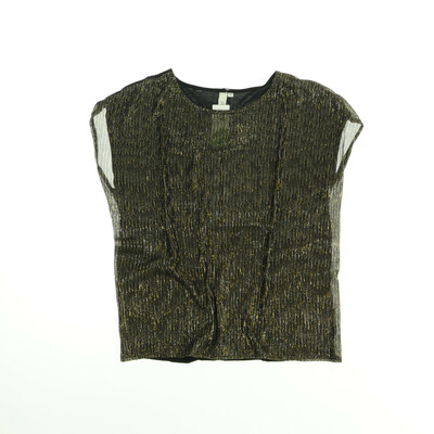 Q/S fekete/arany rövid ujjú blúz