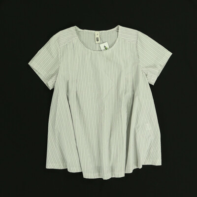 Wendy Trendy fehér/szürke csíkos rövid ujjú blúz