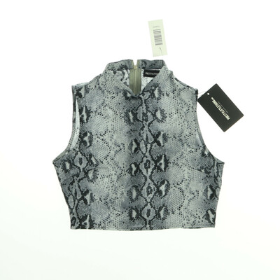 Pretty Little Thing szürke ujjatlan crop top