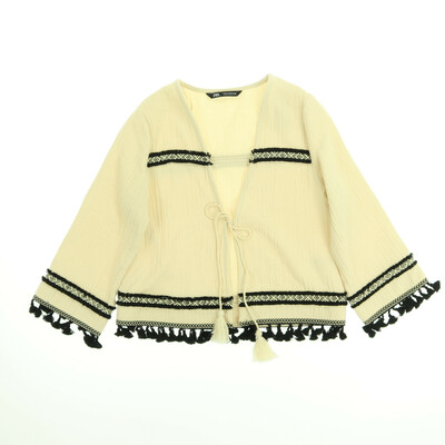 Zara bézs/fekete kötős kimono